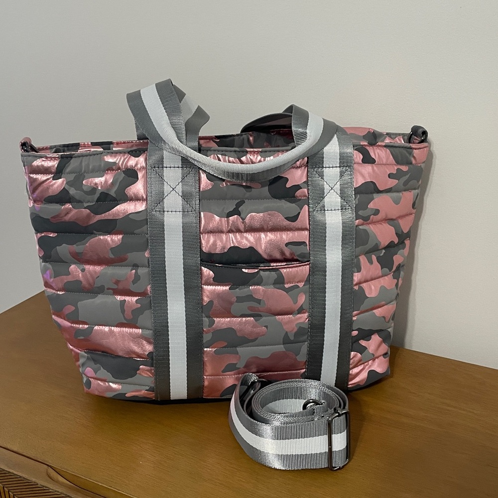 Think Royln Pink Metallic Camo Tote